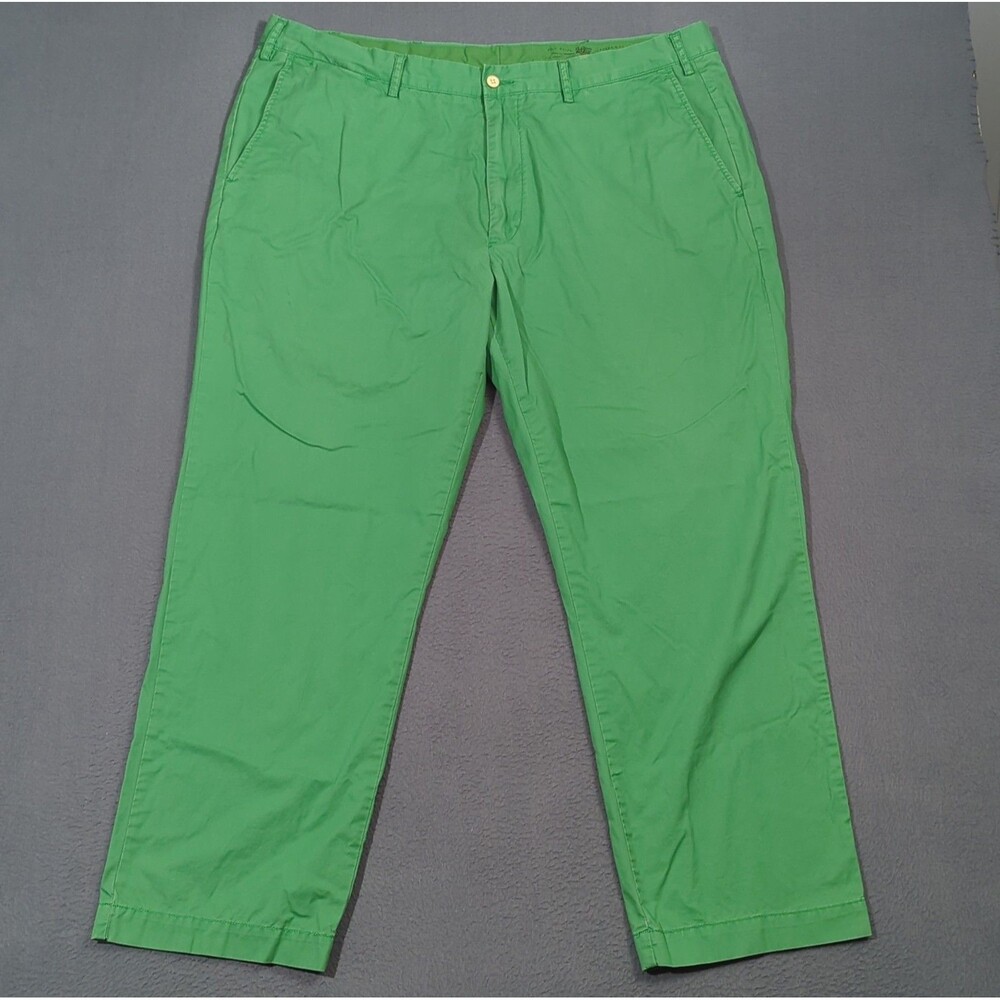 Polo Ralph Lauren Pants Men's 44x30 Fits 42x30 Green Cotton Chino Flat Front